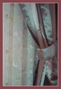 Vorhang Taft Pailletten Pastelgrün Barockbeige 200x250 Königliche Eleganz